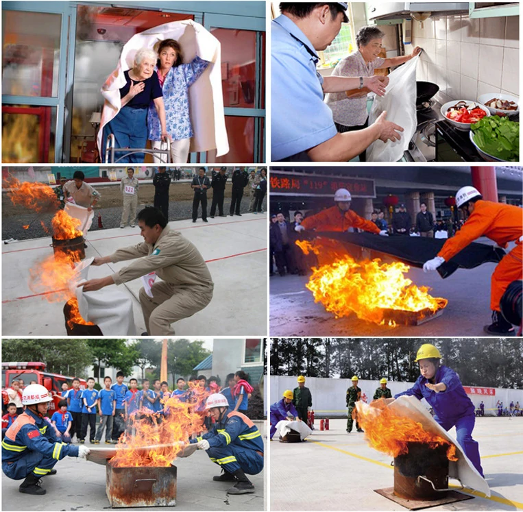 Use of fire blanket