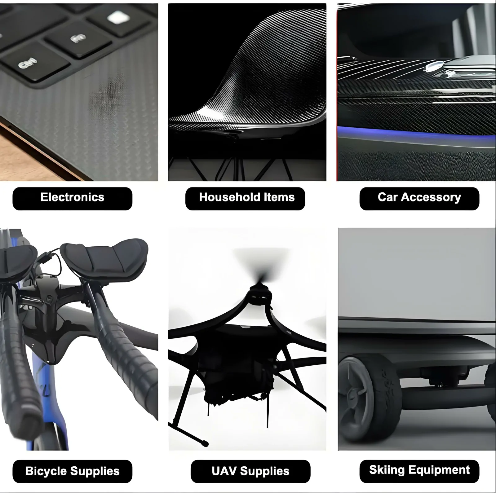 Various applications of carbon fiber fabrics