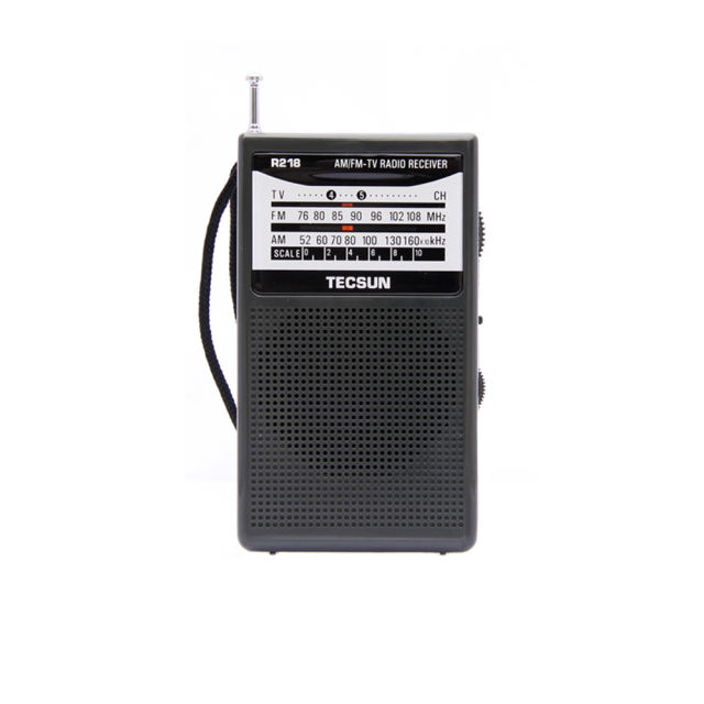 Free Shipping TECSUN R-218 AM/FM/TV Sound Pocket Radio Receiver with Built-In Speaker