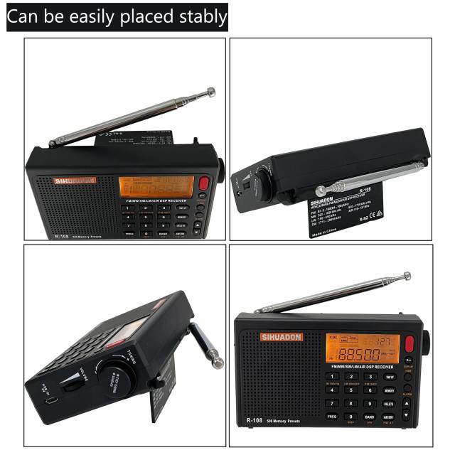 SIHUADON R-108 FM SW MW LW AIRBAND DSP Portable Radio
