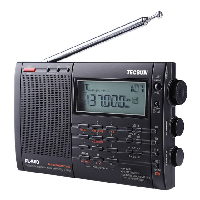TECSUN PL-660 Radio PLL SSB VHF AIR Band Radio Receiver FM/MW/SW/LW Radio Multiband Dual Conversion