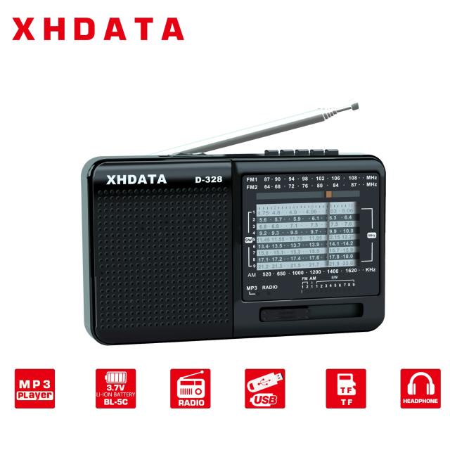 XHDATA D-328 Portable Radio FM AM SW Band MP3 Player ship from UK