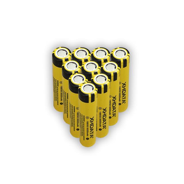 XHDATA 18650 3000mAh Li-on Battery 3.7 V Rechargeable Batteries Flat Top (2 Pieces)