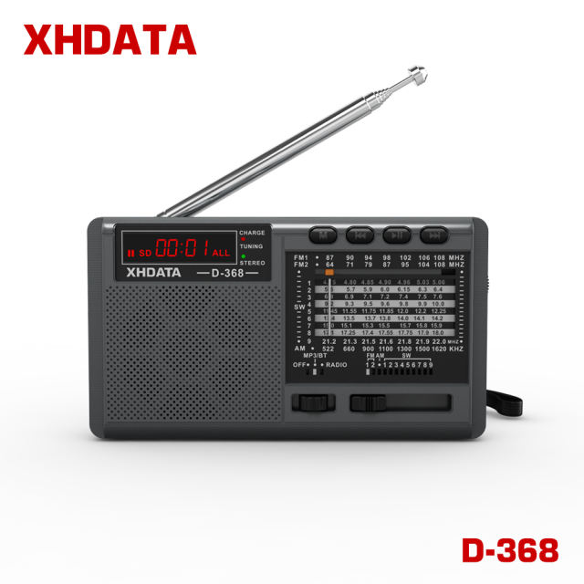 XHDATA D-368 FM AM SW Portable Stereo Radio 2022 New Mini Bluetooth Radio
