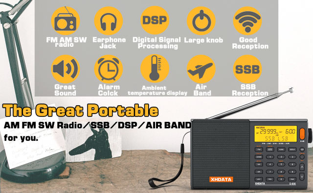 XHDATA D-808  FM stereo/ SW / MW / LW SSB AIR RDS Portable Digital Radio