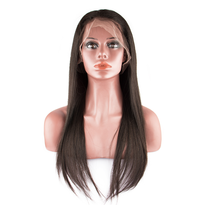 Raw Hair Straight Full Lace Wig 130% Density  Medium Brown Lace Wholesale