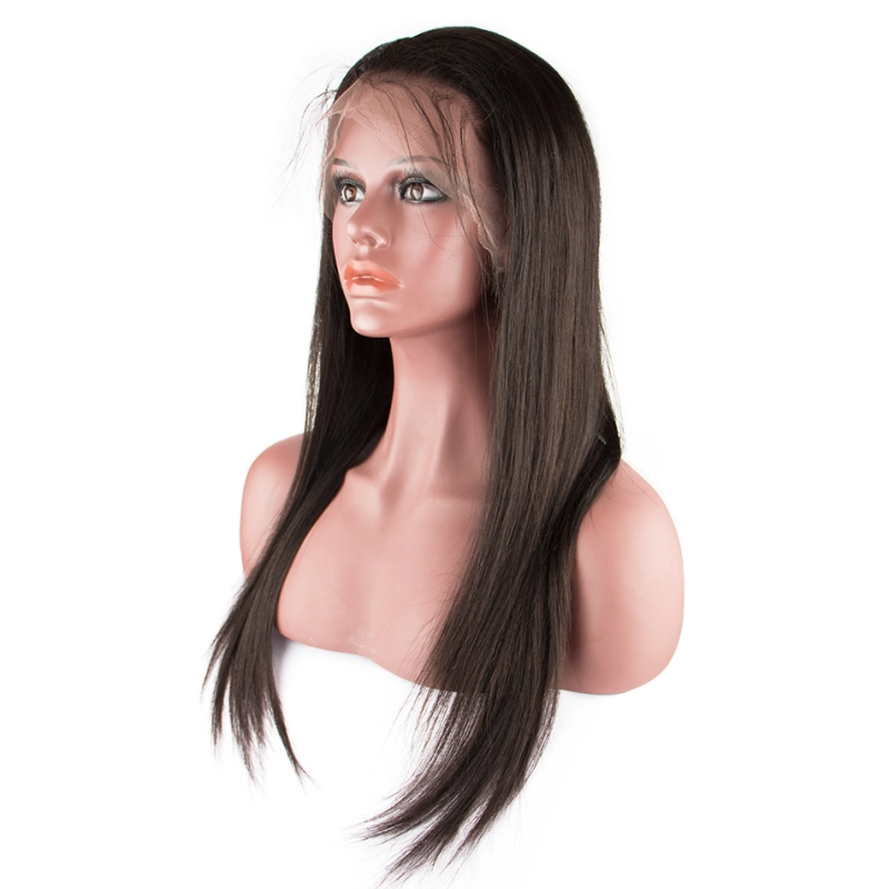 Raw Hair Straight Lace Front Wig 130% Density  Medium Brown Lace Wholesale