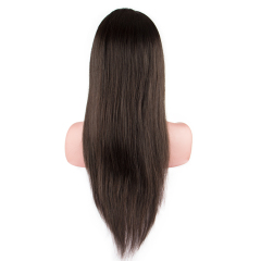 Raw Hair Straight Lace Front Wig 130% Density  Medium Brown Lace Wholesale