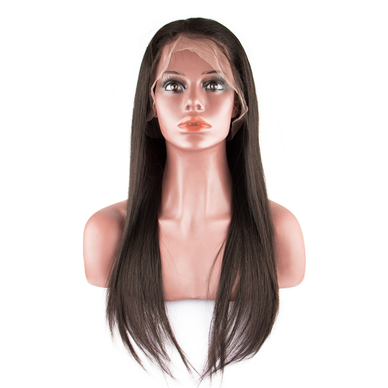 Raw Hair Straight Lace Front Wig 130% Density  Medium Brown Lace Wholesale