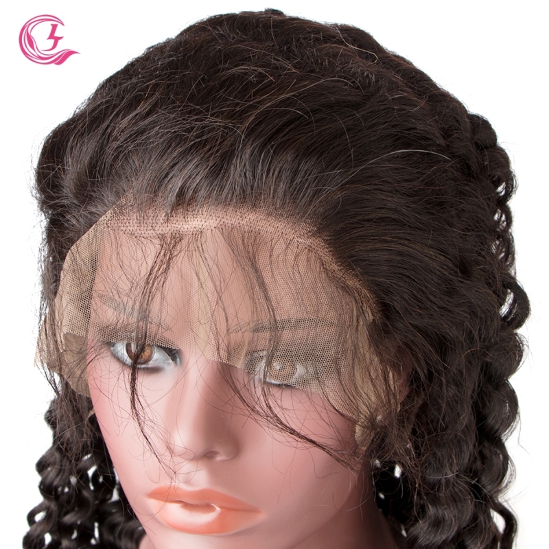 Virgin Hair Deep Wave Lace Front Wig 130% Density  Medium Brown Lace Wholesale