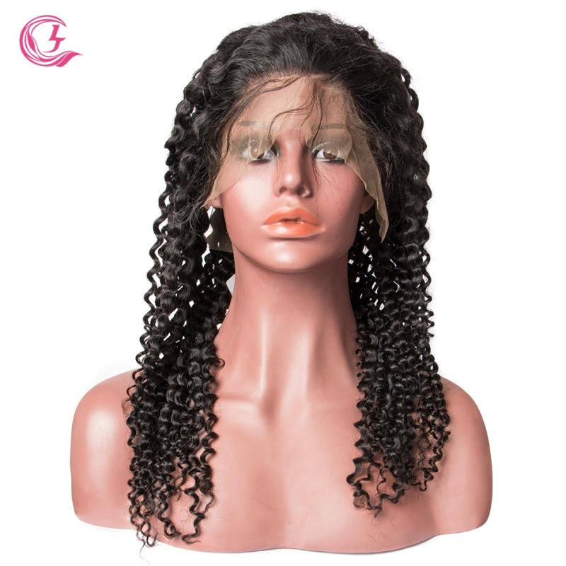 Virgin Hair Jerry Curry Lace Front Wig 130% Density  Medium Brown Lace Wholesale