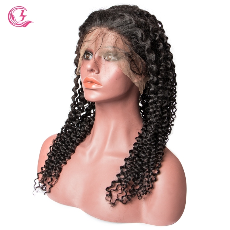 Virgin Hair Jerry Curry Lace Front Wig 130% Density  Medium Brown Lace Wholesale