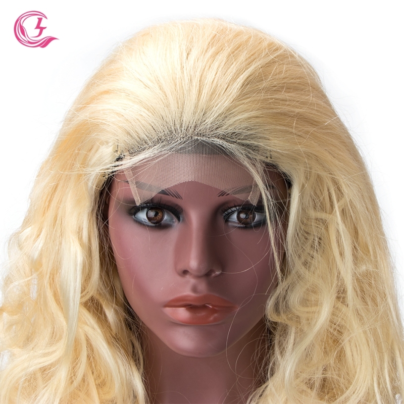 Raw Hair 613# Body Wave Front Lace Wig  Make By Three Bundles+A Closure Small Cap Transperant Lace  Wholesale