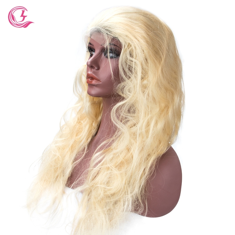 Raw Hair 613# Body Wave Front Lace Wig  Make By Three Bundles+A Closure Small Cap Transperant Lace  Wholesale