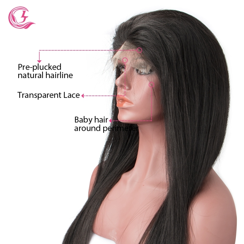 Raw Hair Straight Front Lace Wig  Make By Three Bundles+A Closure  Small Cap Transperant Lace Wholesale