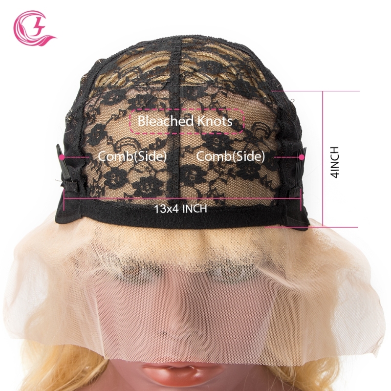 Raw Hair 613# Body Wave Front Lace Wig  Make By Three Bundles+A Frontal  Small Cap Transperant Lace