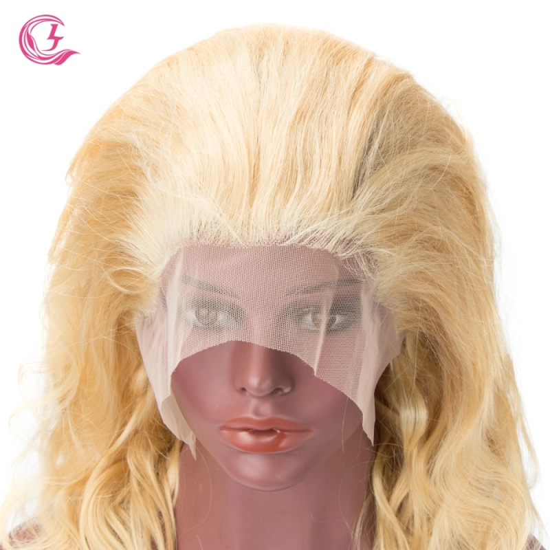 Raw Hair 613# Body Wave Front Lace Wig  Make By Three Bundles+A Frontal  Small Cap Transperant Lace