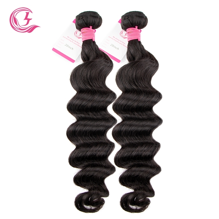Unprocessed Raw Hair Ocean Wave Bundle Natural black color 100g With Double Weft