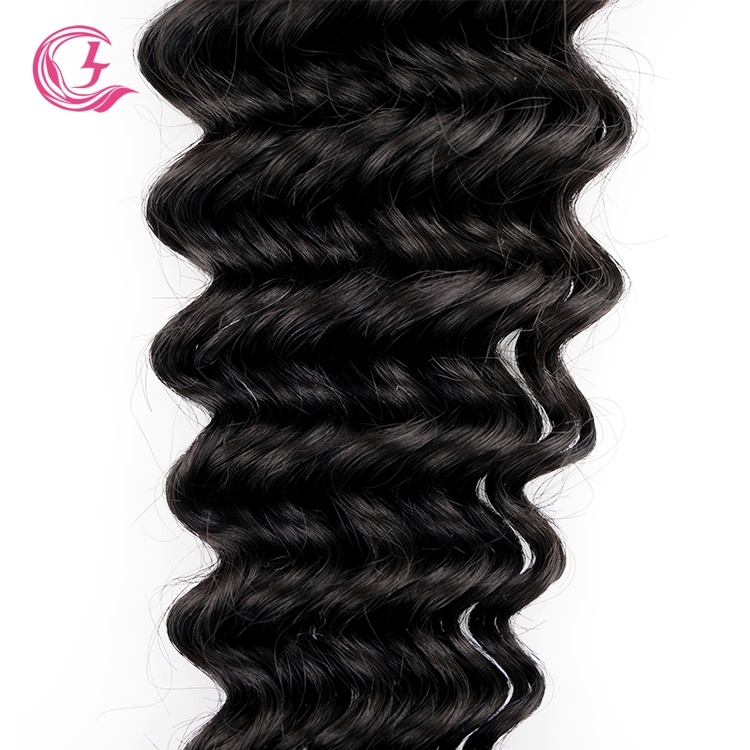 Unprocessed Raw Hair Deep Curly Bundle Natural black color 100g With Double Weft