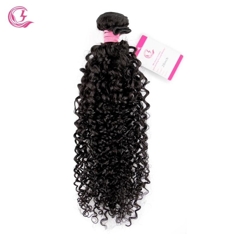 Virgin Hair of Jerry Curly Bundle Natural black color 100g With Double Weft For Medium High Market