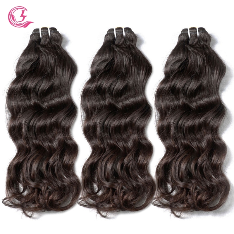 Unprocessed Raw Hair indian wave Bundle Natural black color 100g With Double Weft