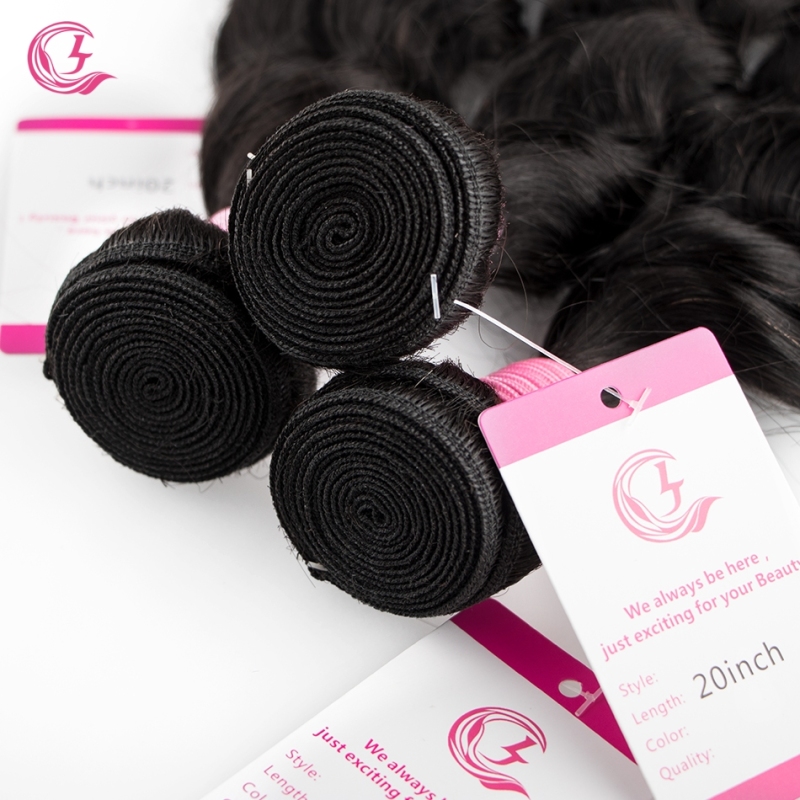 Virgin Hair of Ocean Curly Bundle Natural black color 100g With Double Weft For Medium High Market