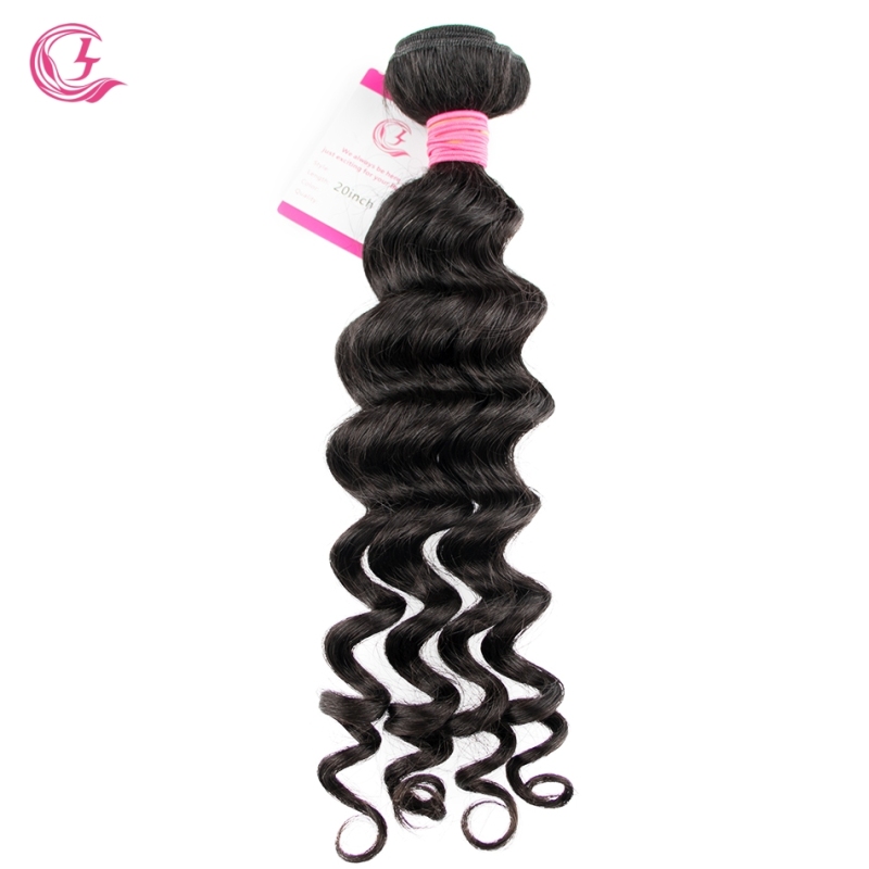 Unprocessed Raw Hair Ocean Curly Bundle Natural black color 100g With Double Weft