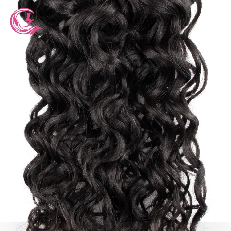 Unprocessed Raw Hair French Wave Bundle Natural black color 100g With Double Weft