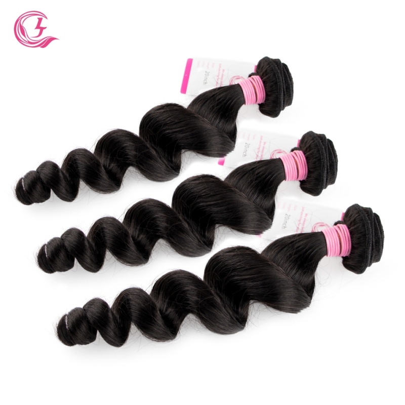 Virgin Hair of  Loose  Wave Bundle Natural black color 100g With Double Weft For Medium High Market