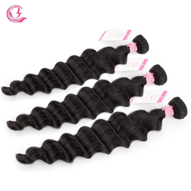 Virgin Hair of Ocean Wave Bundle Natural black color 100g With Double Weft For Medium High Market