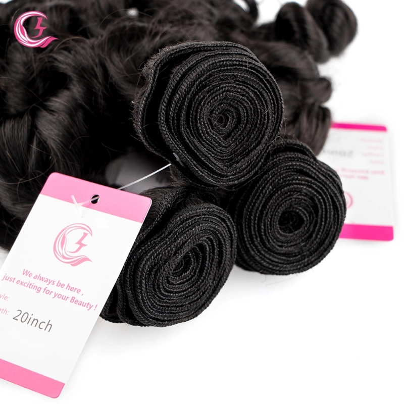 Virgin Hair of Loose Curly Bundle Natural black color 100g With Double Weft For Medium High Market