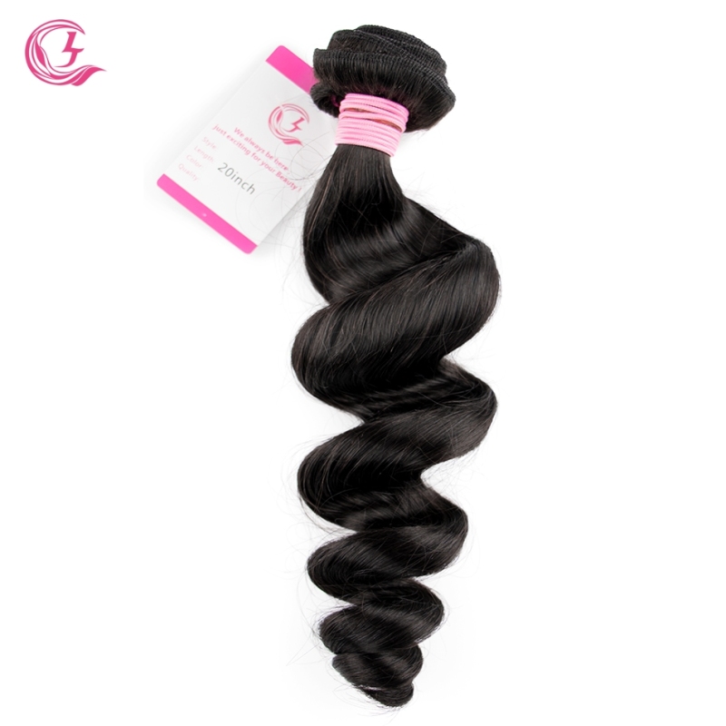 Virgin Hair of  Loose  Wave Bundle Natural black color 100g With Double Weft For Medium High Market