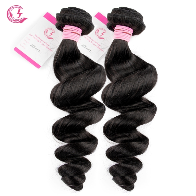 Virgin Hair of  Loose  Wave Bundle Natural black color 100g With Double Weft For Medium High Market