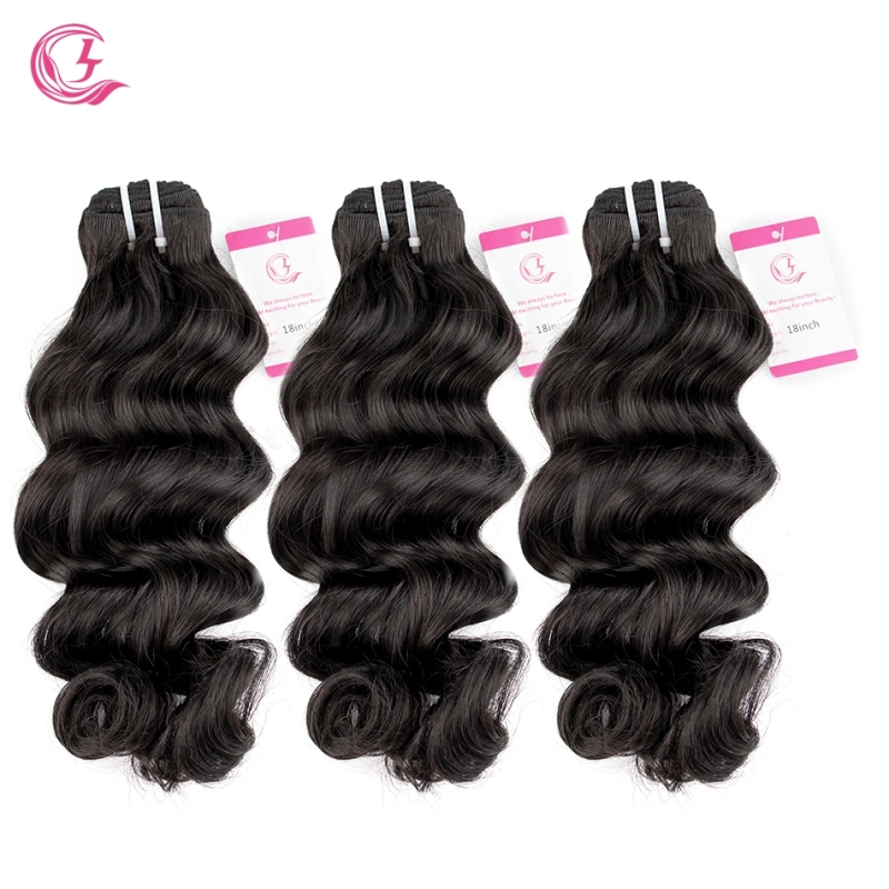 Virgin Hair of indian wave Bundle Natural black color 100g With Double Weft For Medium High Market