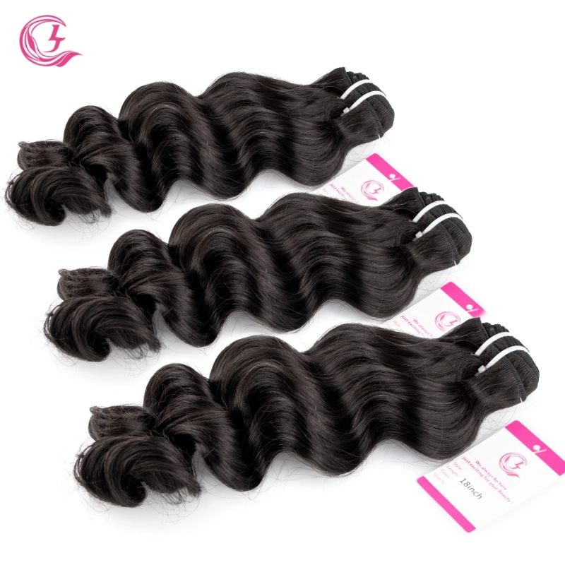 Virgin Hair of indian wave Bundle Natural black color 100g With Double Weft For Medium High Market