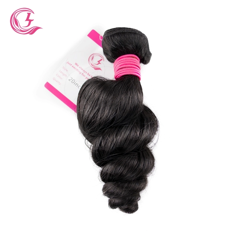 Unprocessed Raw Hair Loose Wave Bundle Natural black color 100g With Double Weft