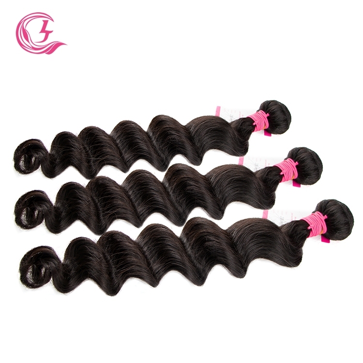 Unprocessed Raw Hair Ocean Wave Bundle Natural black color 100g With Double Weft