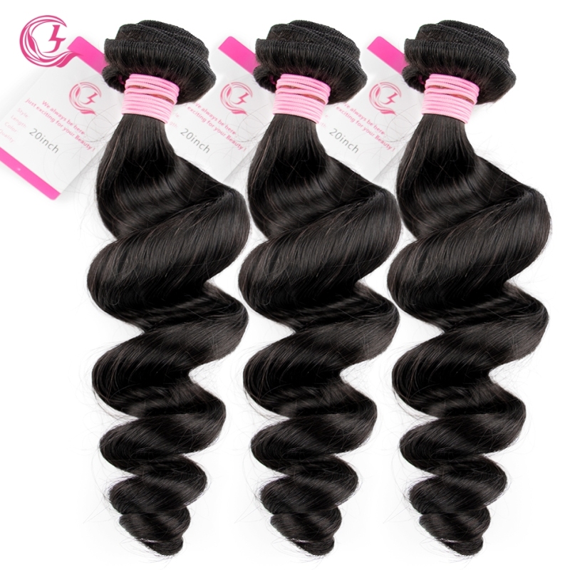 Virgin Hair of  Loose  Wave Bundle Natural black color 100g With Double Weft For Medium High Market