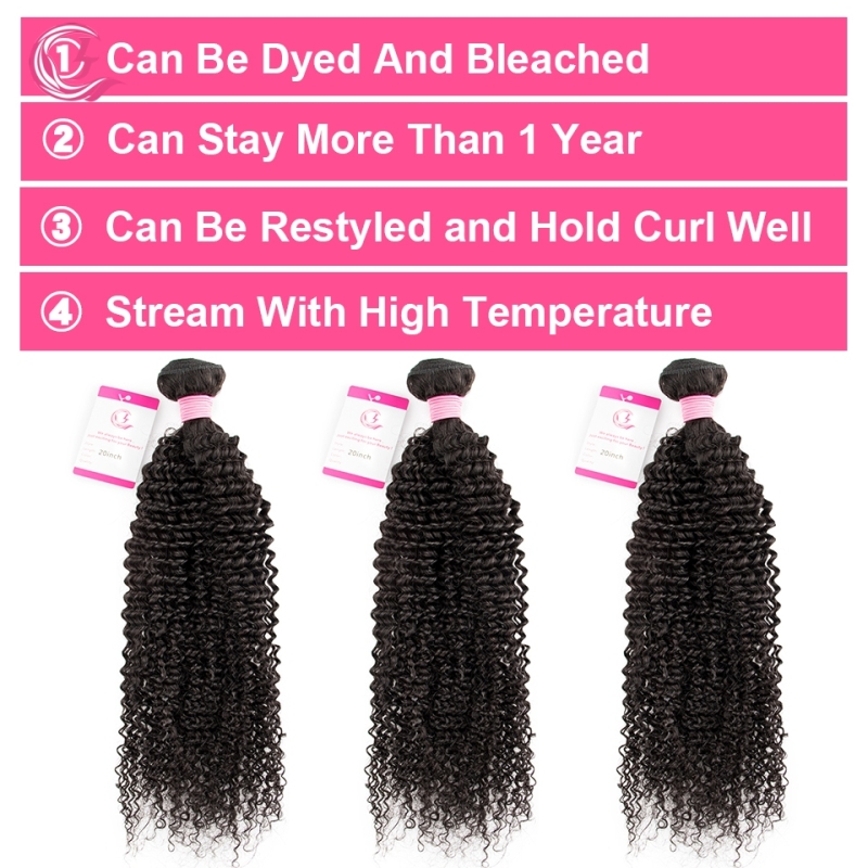 Virgin Hair of Kinky Curly Bundle Natural black color 100g With Double Weft For Medium High Market