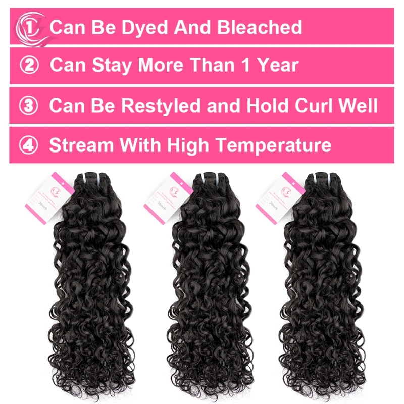 Virgin Hair of French Wave Bundle Natural black color 100g With Double Weft For Medium High Market