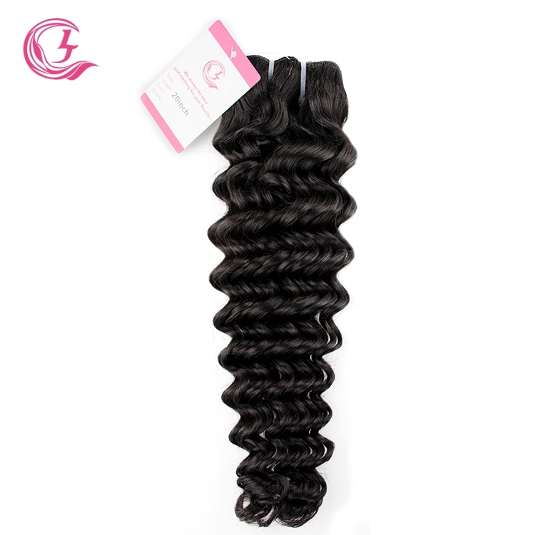 Unprocessed Raw Hair Deep Curly Bundle Natural black color 100g With Double Weft