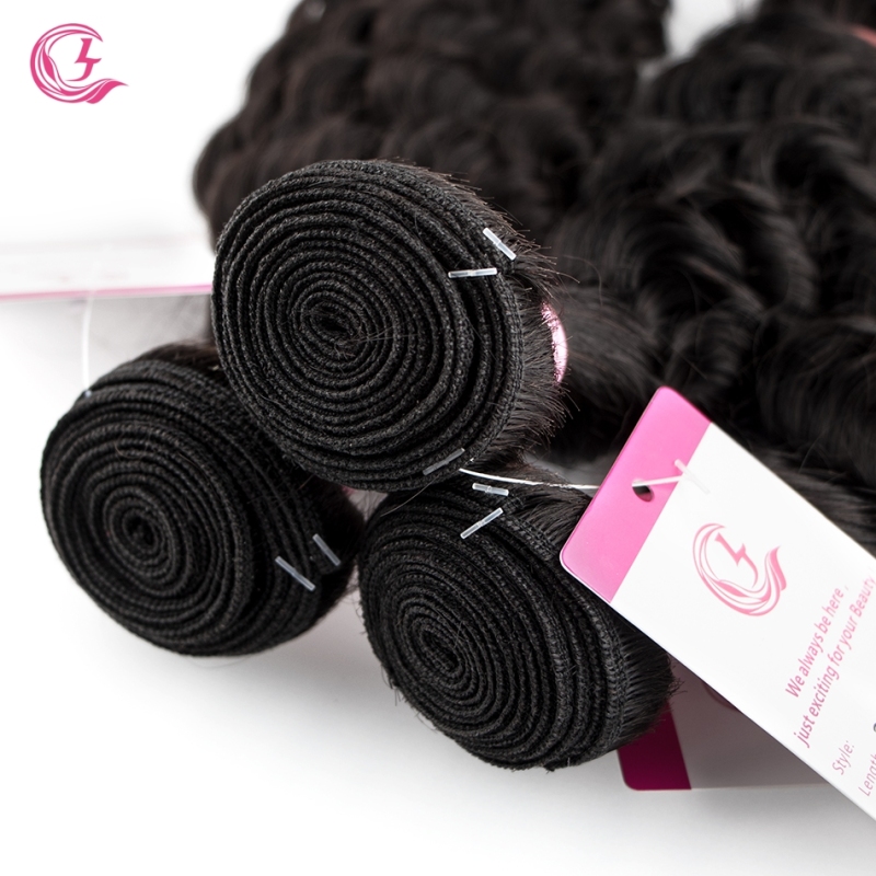 Virgin Hair of Deep curly Bundle Natural black color 100g With Double Weft For Medium High Market