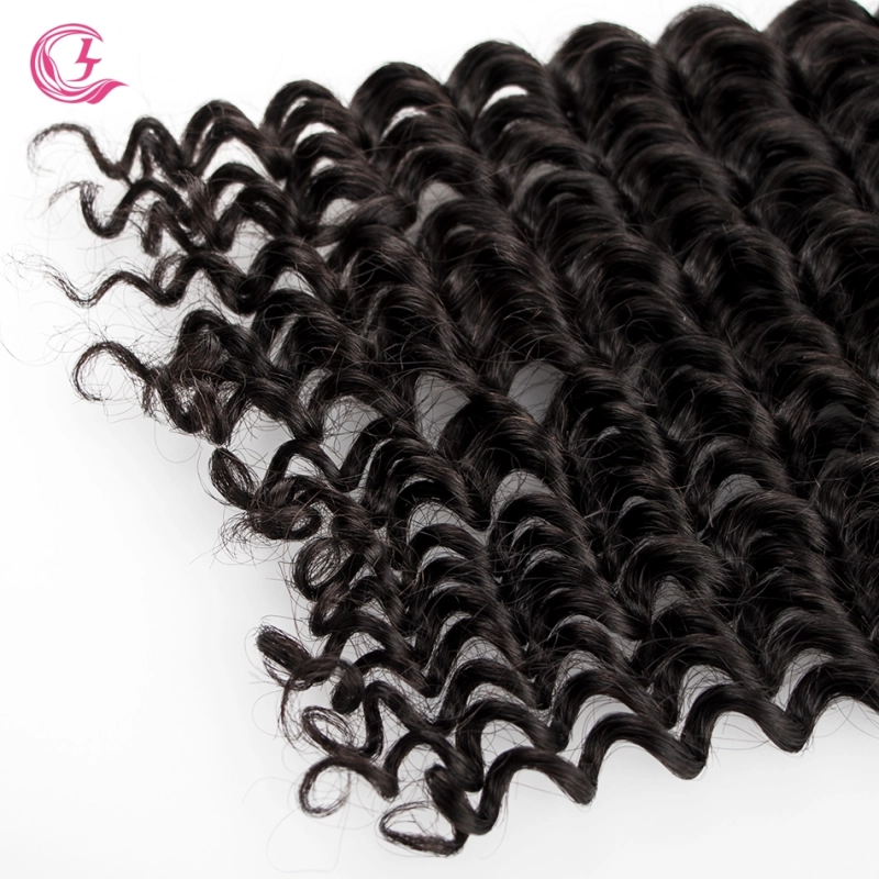 Virgin Hair of Deep Wave Bundle Natural black color 100g With Double Weft For Medium High Market