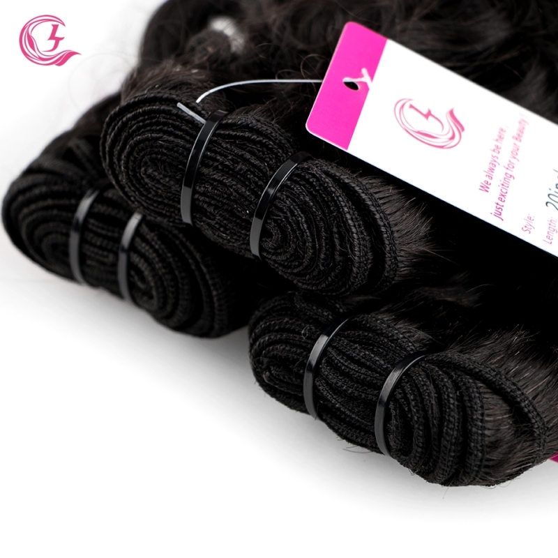 Virgin Hair of Italian Curly  Bundle Natural black color 100g With Double Weft For Medium High Market