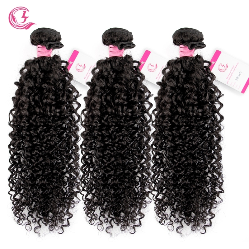 Virgin Hair of Jerry Curly Bundle Natural black color 100g With Double Weft For Medium High Market