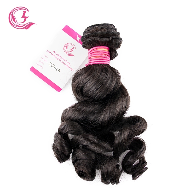 Unprocessed Raw Hair Loose Curly Bundle Natural black color 100g With Double Weft