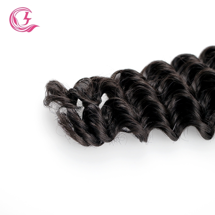 Unprocessed Raw Hair Deep Curly Bundle Natural black color 100g With Double Weft