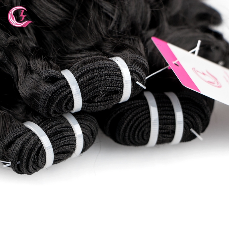 Virgin Hair of French Wave Bundle Natural black color 100g With Double Weft For Medium High Market