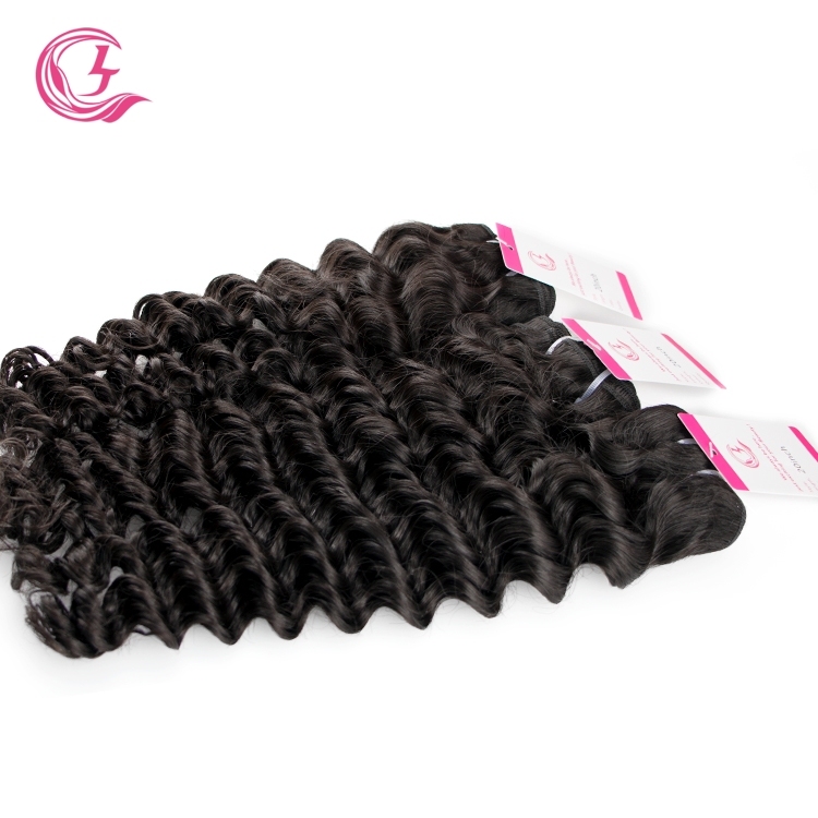 Unprocessed Raw Hair Deep Curly Bundle Natural black color 100g With Double Weft