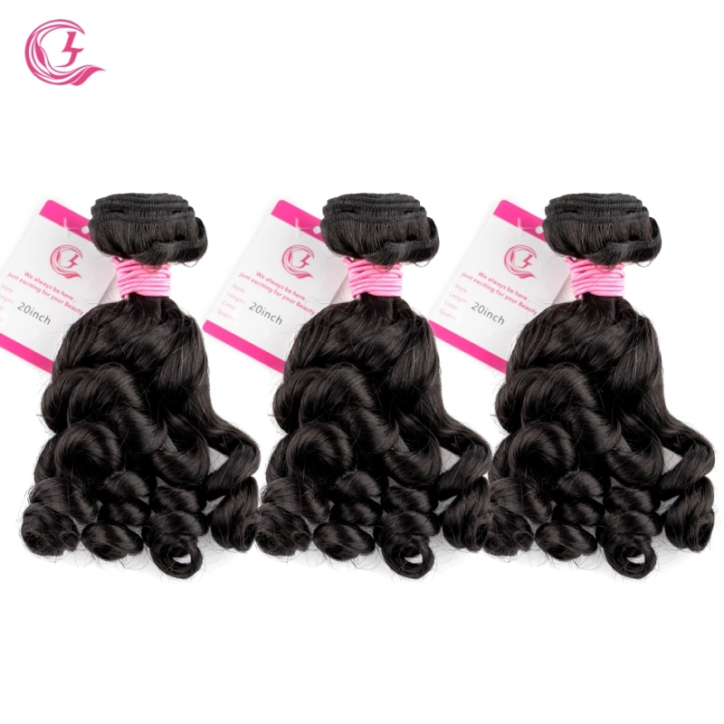 Virgin Hair of Loose Curly Bundle Natural black color 100g With Double Weft For Medium High Market